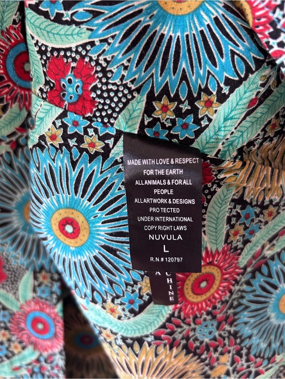 NUVULA Artsy Boho Colorful Lightweight Dress | Large - Picture 4 of 8